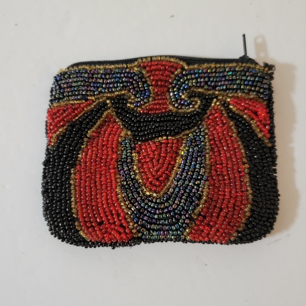 Vintage Hand Beaded Coin Purse